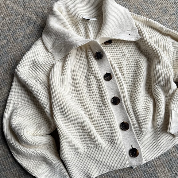 Varley Otis Chunky Knit Cardigan Women's XL Cream Retail $168 - Picture 1 of 10